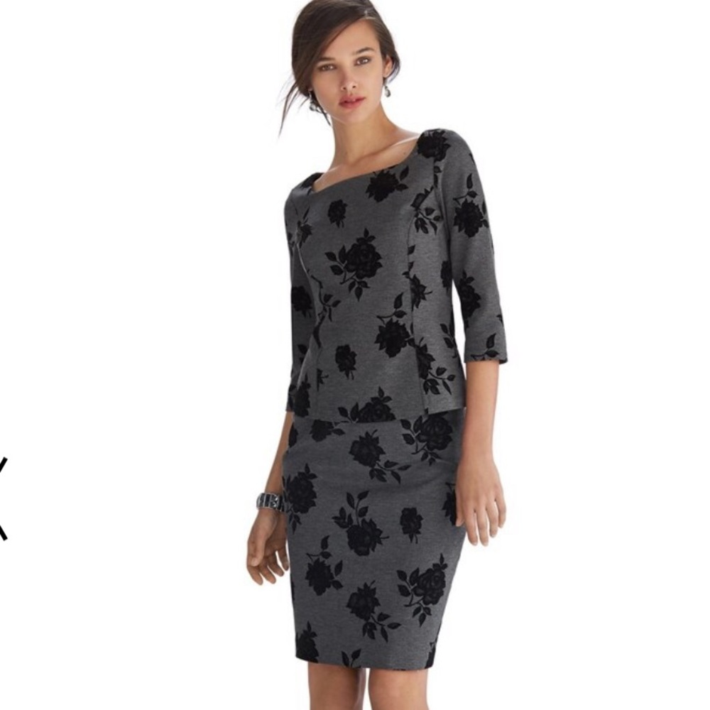 WHBM Floral Ponte Top and Pencil Skirt Set NWT